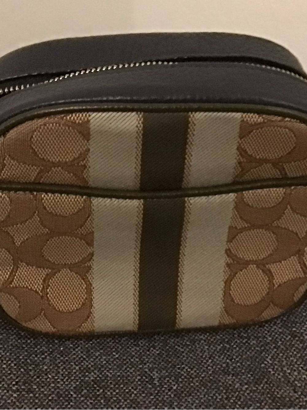 Coach Khaki Signature Stripe Crossbody Belt Bag - Picture 2 of 10